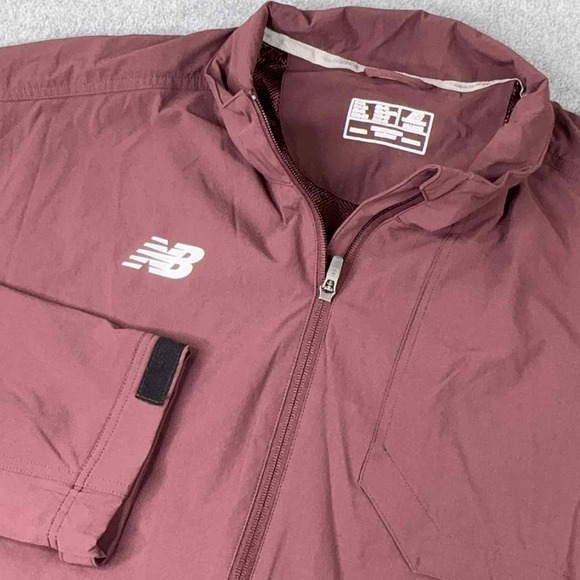 NEW New Balance Windbreaker Jacket Maroon Mens Size 3x Vented Full Zip Pockets - Picture 1 of 12
